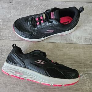 Skechers Go Run Consistent Sneakers Womens Black & Pink Athletic Shoes Size 8.5
